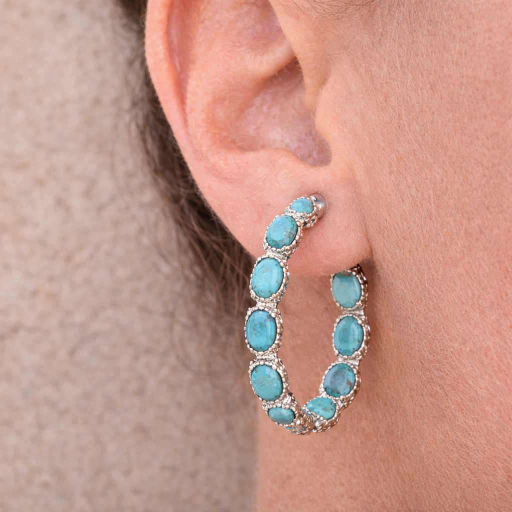 Turquoiuse Hoop Earrings