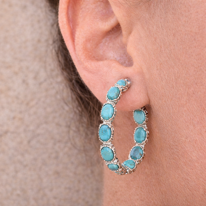 Turquoiuse Hoop Earrings