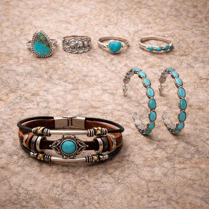 Blue Stone Ring Set ( Clearance Sale)