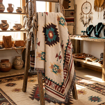 Blue Stone- Woven Tapestry Blaket