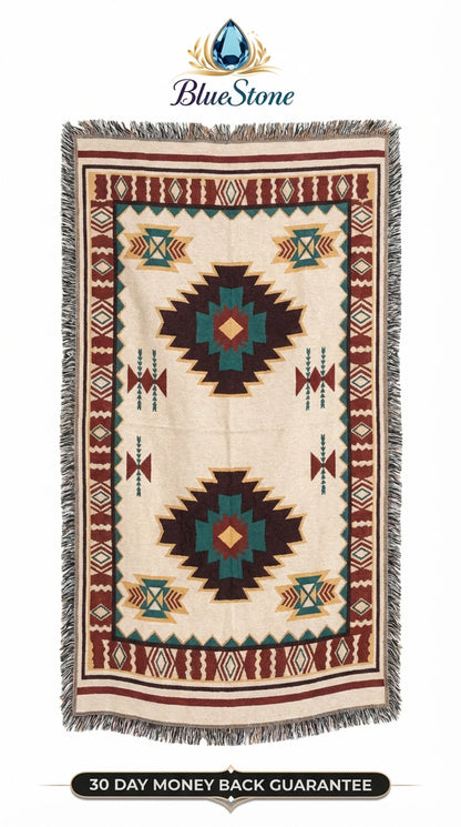 Blue Stone- Woven Tapestry Blaket